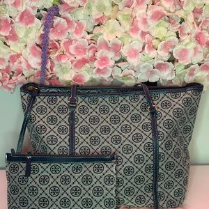 Stylish Blue Patterned Tote Bag